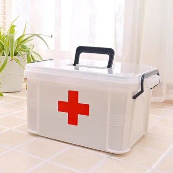 אחסון בקופסת פלסטיק נייד עמיד קופסא קופסא לאחסון נוח בבית הרפואה מקרה ביטוח בריאות גלולות ערכת עזרה ראשונה כדי להשתמש בתיבה