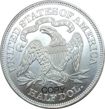 ארצות הברית החירות שבו חצי דולר ב-1873 המוטו לעיל נשר פליז מצופה כסף להעתיק מטבעות