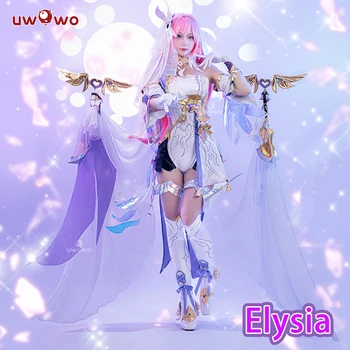 במלאי UWOWO המשחק Honkai השפעה 3: Elysia Herrscher האגו האנושי הנשי תחפושות קוספליי