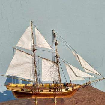 במלאי מידה 1/96 קלאסי סירה עתיקה בניית מודל הערכה הארווי 1847 עץ מפרש DIY תחביב הסירה
