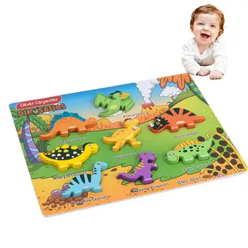 דינוזאור פאזל עץ חיים פאזל החינוך של מונטסורי לגן צעצועים מתנות צבעים צורות & קוגניציה מיומנות למידה