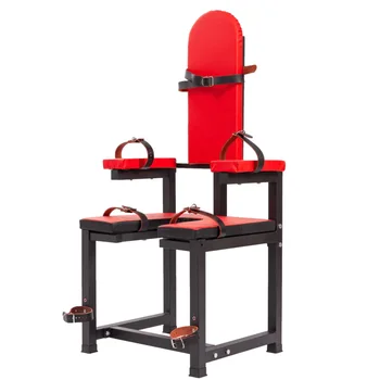המין הנשי הכיסא סאדו קשירות עבד איפוק מסגרת התאמת אביזרי מין הכיסא אזיקים רהיטים אדום צעצועי מין לזוגות גברים.