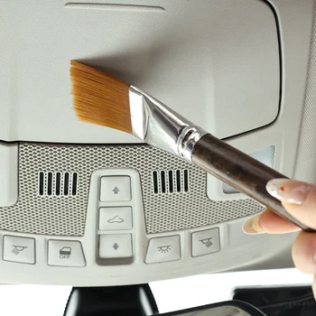 המכונית המפרט מברשת עץ רכב פרטי פנים עם זיפים סינטטיים אבק מברשת דאש המשרד הביתי לשקע אוויר גלגל 2pcs