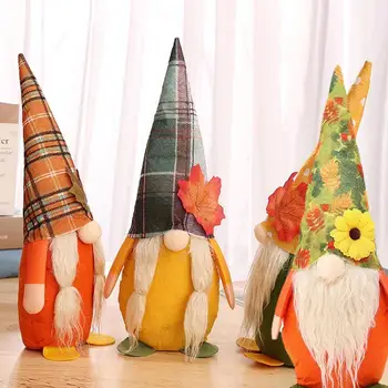 חג ההודיה גמדים קטיפה קציר Gnome קטיפה רודולף פנים בובות חג השבדי ניסה סקנדינביה Tomte אספנות