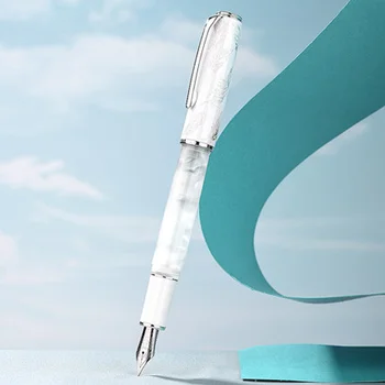 חדש Hongdian N8 בעט הנוצה הלבנה High-End מעולה EF F ניבס תלמיד המשרד לעסקים ספרות כתיבה עט דיו מתנות