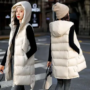 חדש סתיו וחורף נשים אפוד חופשי אמצע אורך נשים הז 'קט נשים מידות גדולות ללא שרוולים ז' קט