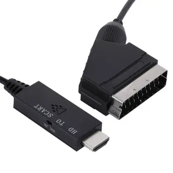 חיבור קו Hdmi תואם חוט וידאו כבל מתאם HDMI מתאם כבל HDMI to Scart כבל הממיר