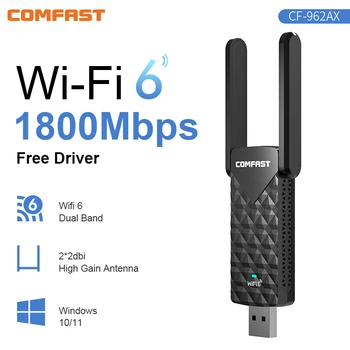 חינם מנהל התקן USB WiFi 6 מתאם 2.4 G-5GHz AX1800 במהירות גבוהה USB3.0 Wireless Dongle כרטיס רשת WiFi6 מתאם Win10 CF-962AX