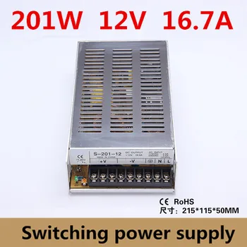 חנות מפעל 201W 12V 16.7 מתג מצב אספקת חשמל נהג led LED רצועה אורות AC 110-220V ל 12V DC SMPS (S-201-12)