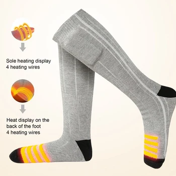 חשמלי מחומם גרביים עם סוללה נטענת Telecontrol חימום גרביים בחורף חיצונית גרביים תרמיים חמים