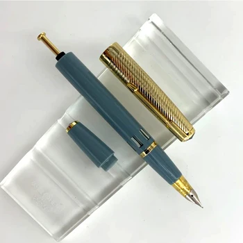 יאנג שנג 601A עט נובע אריג שווי הזהב Vacumatic מעיין עט-פ החוד האגם הכחול בסדר ניבס ספר, ציוד משרדי, מתנות עטים
