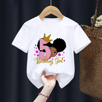ילדים הנסיכה הילדה שלי 1-10 יום הולדת מספר להדפיס שם חולצה מתנת יום הולדת מתנת בגדים לתינוק מכתב מקסימום טי,ספינת ירידה