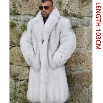כסף אמיתי פרווה מעיל טבעי פרווה בגדי חורף לגברים גדול גדול חליפת צווארון חם עבה סגנון חדש