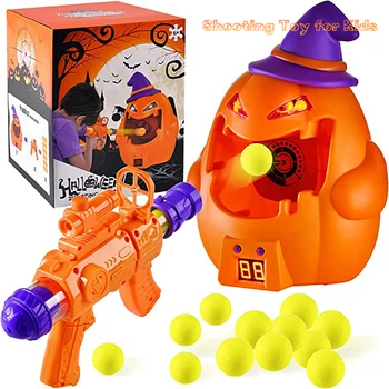 ליל כל הקדושים ירי דלעת המשחק צעצועים האוויר-מופעל על האקדח רך כדור הכדור עם אור קוליים חשמליים ניקוד מסיבת אביזרים צעצוע לילדים