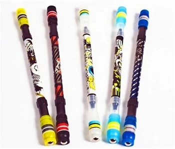 מגניב עט מסתובב סיבוב המשחקים עט כדורי Slip שאינם מצופים ספין מתגלגל עט כחול דיו מילוי מחצלות האצבע משחק עט