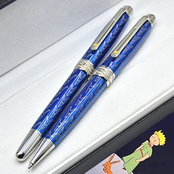 מהדורה מיוחדת MB הנסיך הקטן רולר בול עט כחול שרף & ממתכת עט כדורי המשרד כתיבה עטים נובעים עם מספר סידורי.