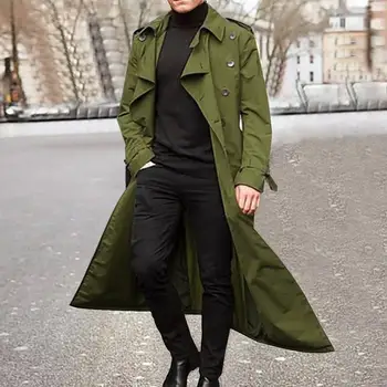 מהמם גברים מעיל מעיל ארוך במיוחד כפתורים זכר מעיל ארוך שרוול מעיל רוח מעיל עבור צילום תמונות