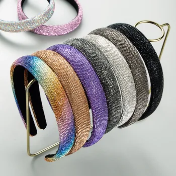 מלא ריינסטון ספוג בגימור DIY הכובעים חיזוק הגולגולת העליונה Hairbands צבעוני אופנה בעבודת יד, אביזרים לשיער