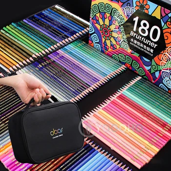 מקצועית שמן/מים צבע העיפרון מוכן עם התיק 48/72/120/150/180 עפרונות צבעוניים אמנות לילדים אספקה עפרונות