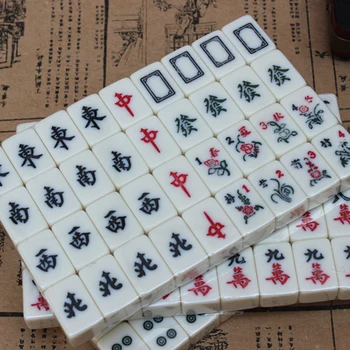 משחקי שולחן סיני ספורים ונג להגדיר 144 אריחים Mah-ג ' ונג להגדיר נייד סיני צעצוע עם תיבת בידור
