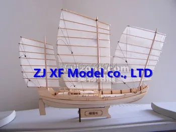 משלוח חינם בקנה מידה 1:148 לייזר לחתוך עץ מפרש הספינה דגם: סינית עתיקה מפרש ירוק הגבות של ג ' נג הוא הארמדה של הספינה.