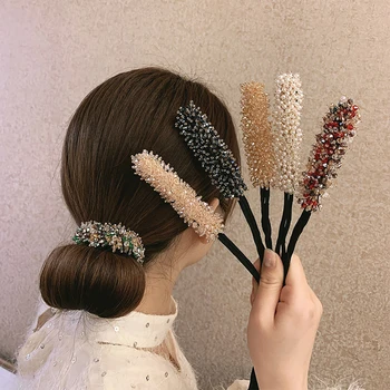 נשים קריסטל קליפ שיער רולים רולים Braider הקוקו לחמניה טוויסט הכנת תסרוקת קוריאנית כלי עיצוב השיער אביזרים לשיער