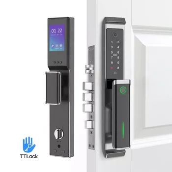 סיטונאי TTlock חכם דלת מנעול טביעת אצבע עם מצלמה אוטומטית טביעות אצבע נעילה אלקטרונית
