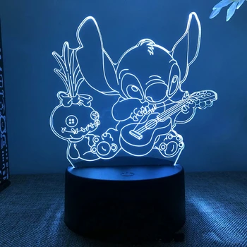 סרט מצויר של דיסני תפר פסלון 3D LED אור ילדים LED לילה אור USB LED מנורת שולחן על קישוט חדר השינה Chirstmas מתנה