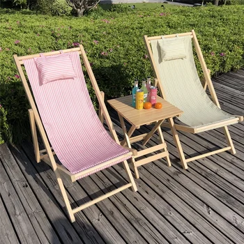 עצלן עץ כסאות החוף נייד כורסה השאר מתקפלים כסאות החוף מרפסת מודרני הדשא Silla Plegable ריהוט גן QF50OC