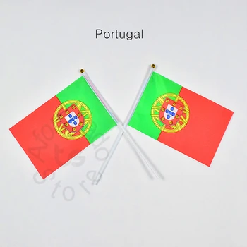 פורטוגל 14*21 10pieces באנר היד לנופף הדגל הלאומי, הדגל לפגוש,מצעד,מסיבה.תלוי,קישוט