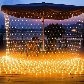 קישוטי חג המולד הביתה חיצוני עמיד למים 220V LED נטו גרלנד פיות אורות השנה החדשה 2022 מסיבת חתונה חג תאורה