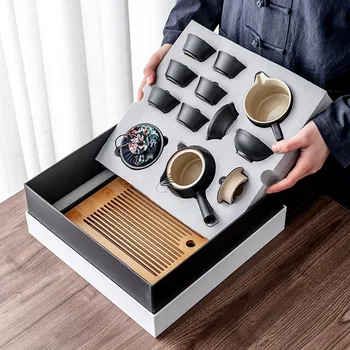קרמיקה קונג פו תה סט מינימליסטי קופסת מתנה הביתה יצירתי תה צלחת תה יכול להגדיר מלון נדל 
