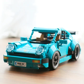 רעיונות טכניים מכונית מירוץ אבני בניין מומחה מפורסם ירוק מכונית ספורט סופר Diy דגם לבנים הרכבה, צעצועים עבור ילד מתנה סט