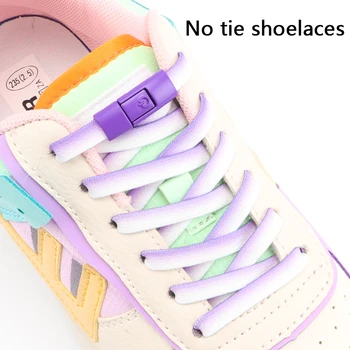 שרוכים אלסטיים סניקרס צבעוניים לחץ על נעל שרוכים בלי קשרים ילדים למבוגרים דירות שיפוע לא לקשור את שרוכי הנעליים נעליים אביזרים