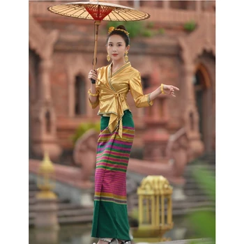 תאילנד בגדים עבור נשים צמרות חולצה ארוכה, חצאית דאי תאילנדי סאונה ספא דיילת סרבל סלון יופי עיסוי תאילנדי המדים