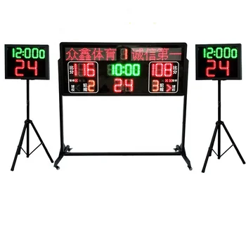 תצוגת LED דיגיטלית לוח תוצאות כדורסל 24 הירייה השנייה השעון האלקטרוני כדורסל לוח התוצאות