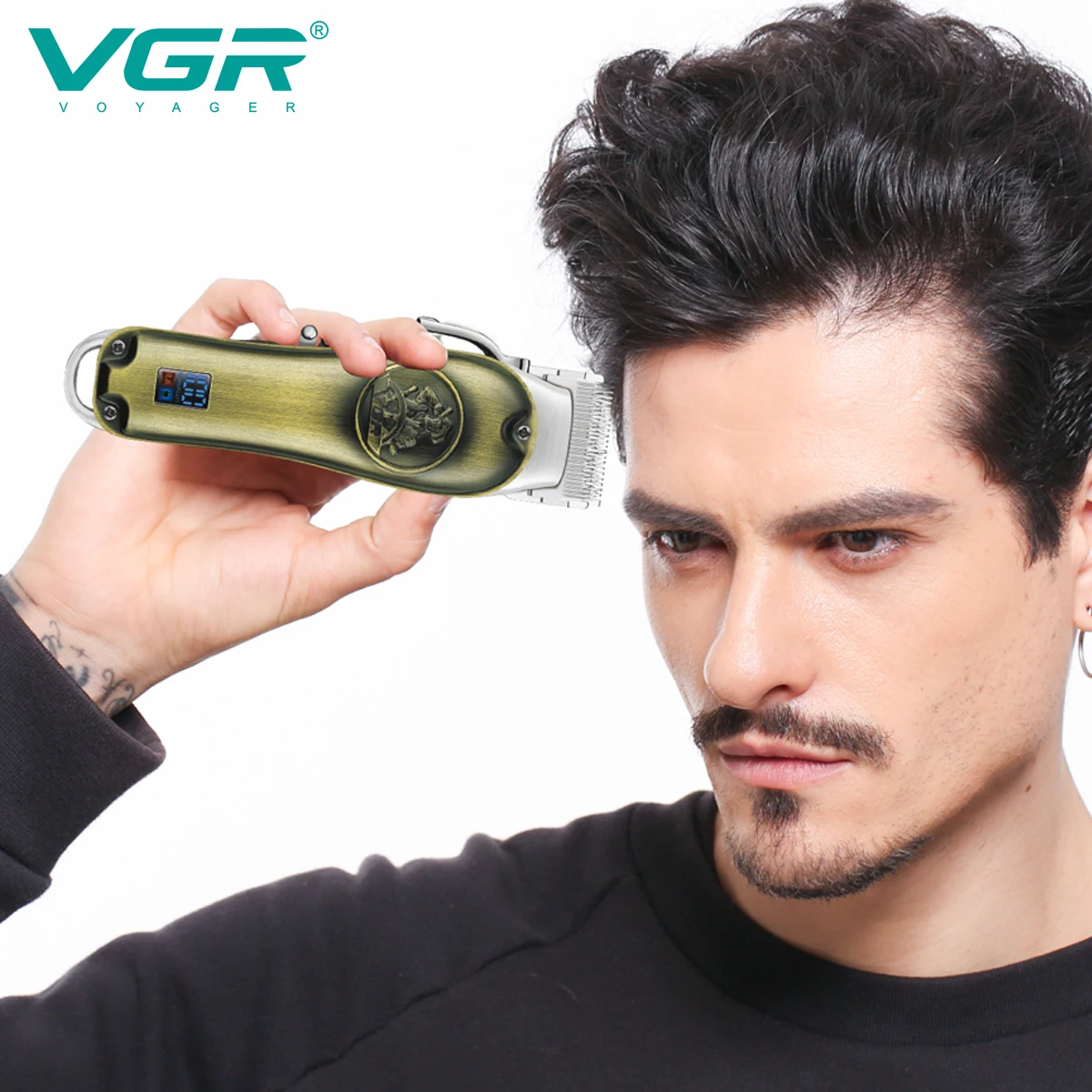 VGR שיער גוזם שיער מקצועי קליפר מתכת מכונת תספורת אלחוטית נטענת מתכוונן גוזם שיער לגברים V-658 - 5