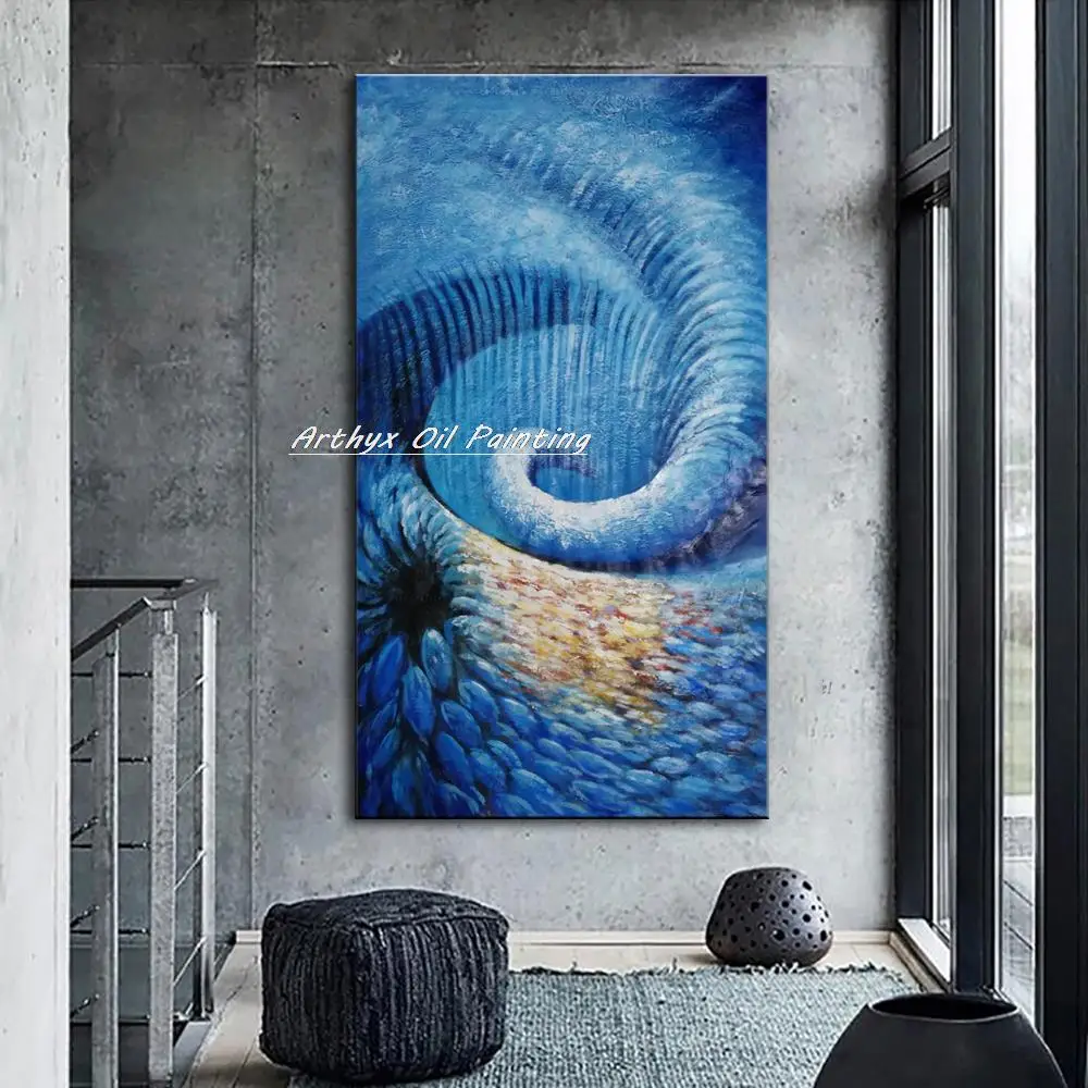 Arthyx,מקורי Handpainted עולם הים ציור שמן על בד,מודרני Asbtract אמנות קיר תמונה חיה השינה קישוט הבית - 1