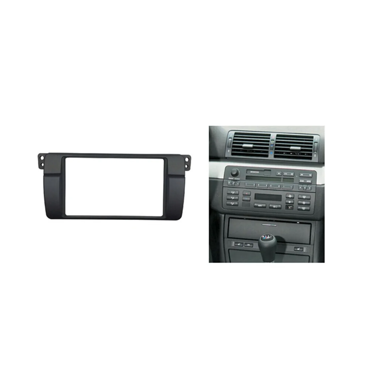 2Din אודיו שינוי לוח הבקרה DVD ניווט פאנל מסגרת המכונית Fascias סטריאו רדיו חלונית 98-05 3-Series - 1