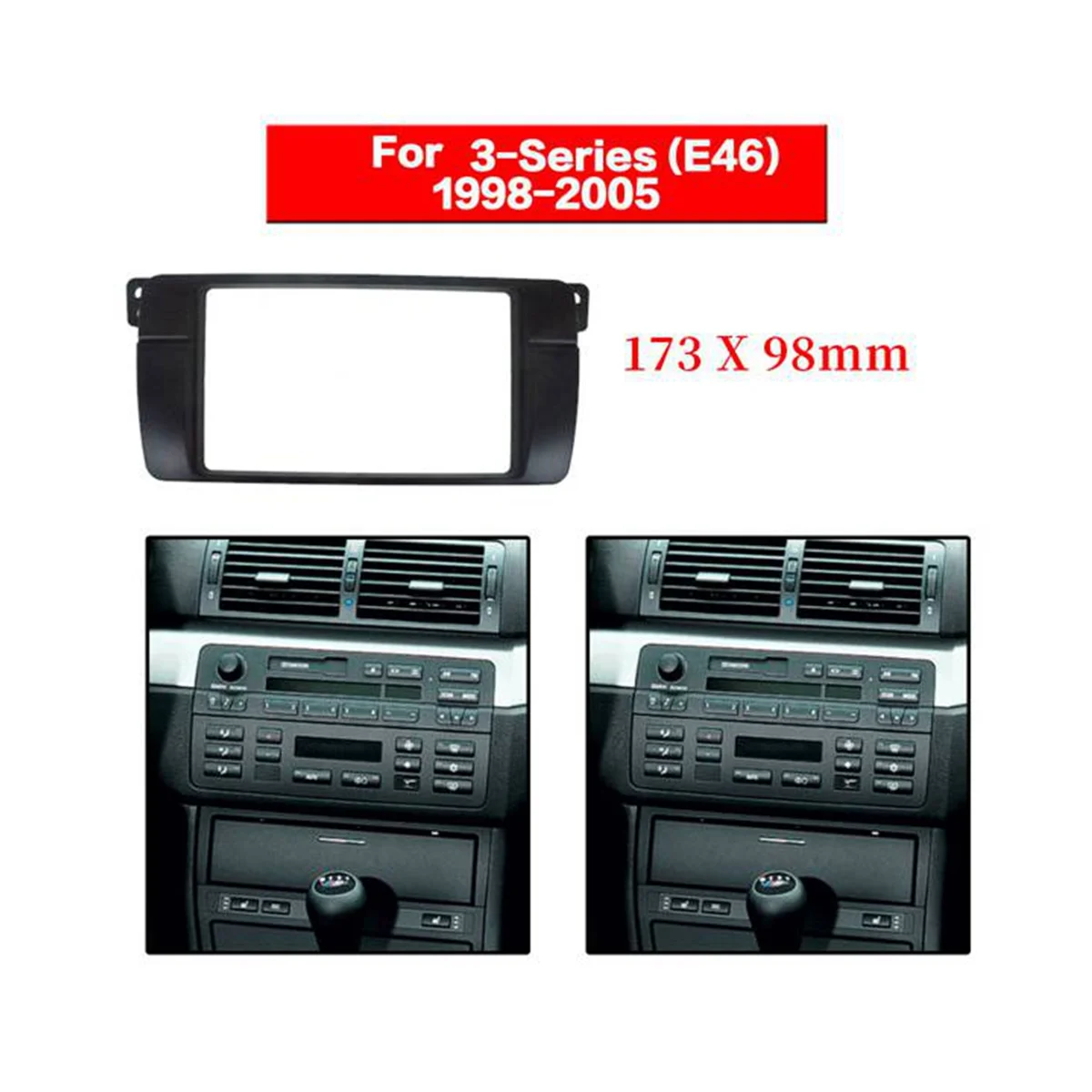 2Din אודיו שינוי לוח הבקרה DVD ניווט פאנל מסגרת המכונית Fascias סטריאו רדיו חלונית 98-05 3-Series - 2
