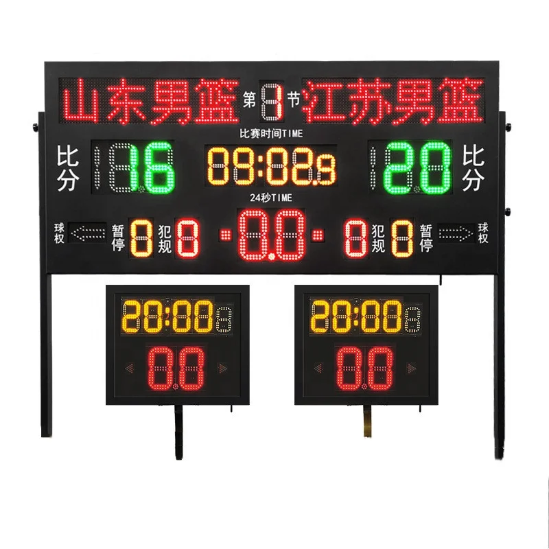 תצוגת LED דיגיטלית לוח תוצאות כדורסל 24 הירייה השנייה השעון האלקטרוני כדורסל לוח התוצאות - 3
