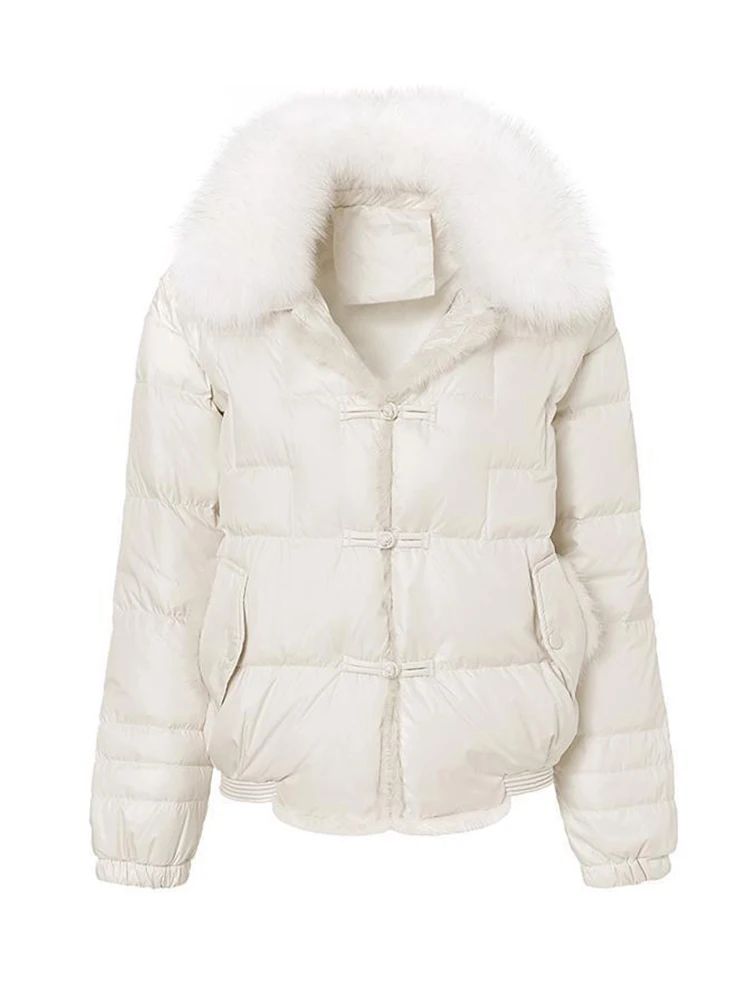 Fitaylor חדש חורף אמיתי פרוות שועל צווארון אור נוצה נשים מעיל אופנה 90% ברווז לבן למטה מעיל אחת עם חזה חם להאריך ימים יותר - 5