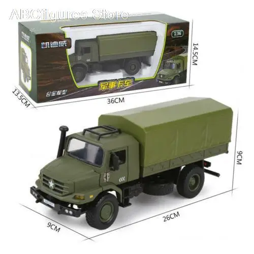 1:36 מתכת צבאי משאית להובלת כלי רכב נושאת החיילים העתק דגם מכונית צעצוע - 1
