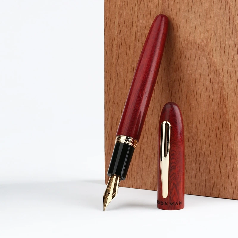 MAJOHN M6 עץ עט נובע בעבודת יד מעץ טבעי אירידיום עט בסדר 0.5 מ 