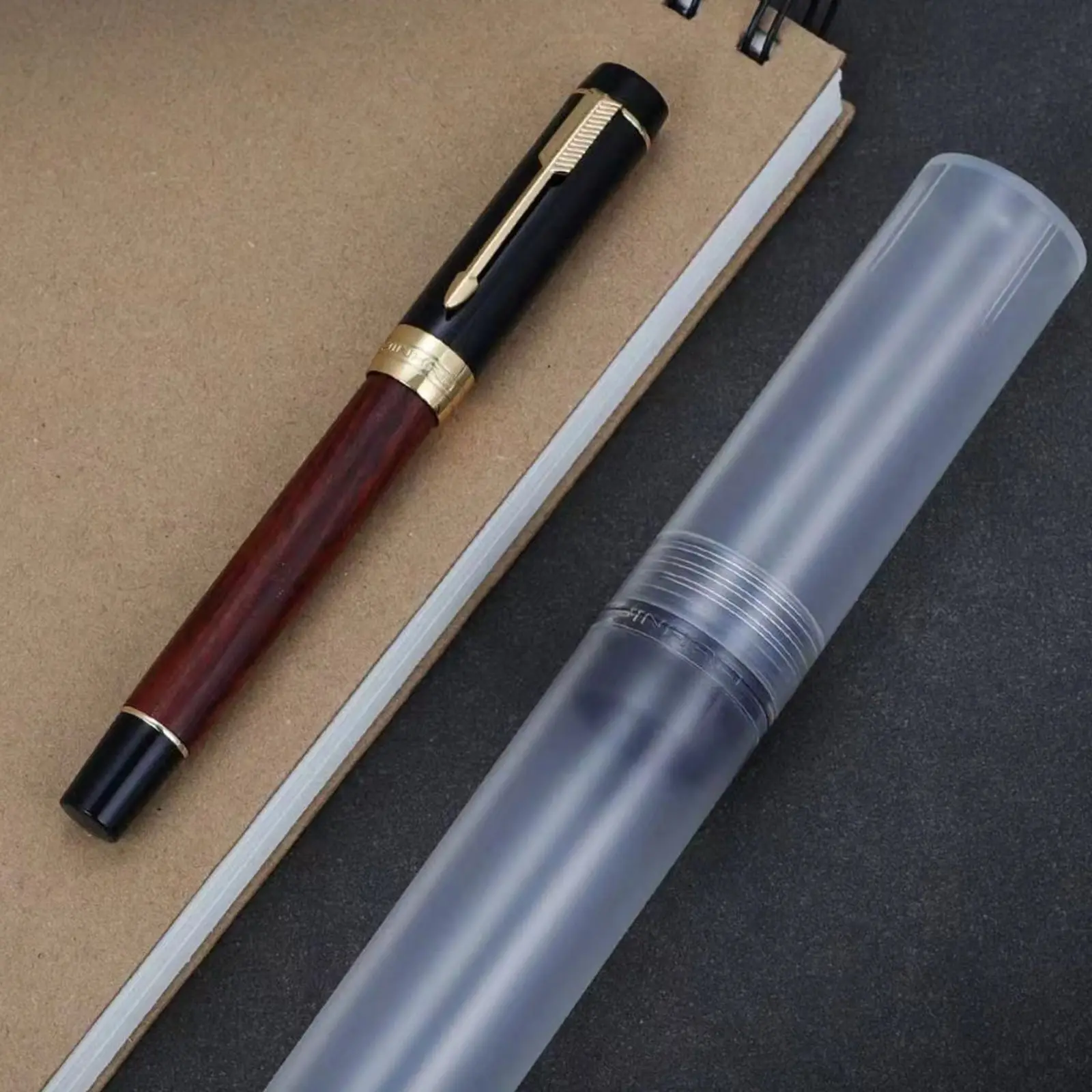 Jinhao 100 מיני עט נובע עץ מלא סדרת חץ קליפ אירידיום החוד לעסקים המשרד כתיבה מתנה עטים - 1
