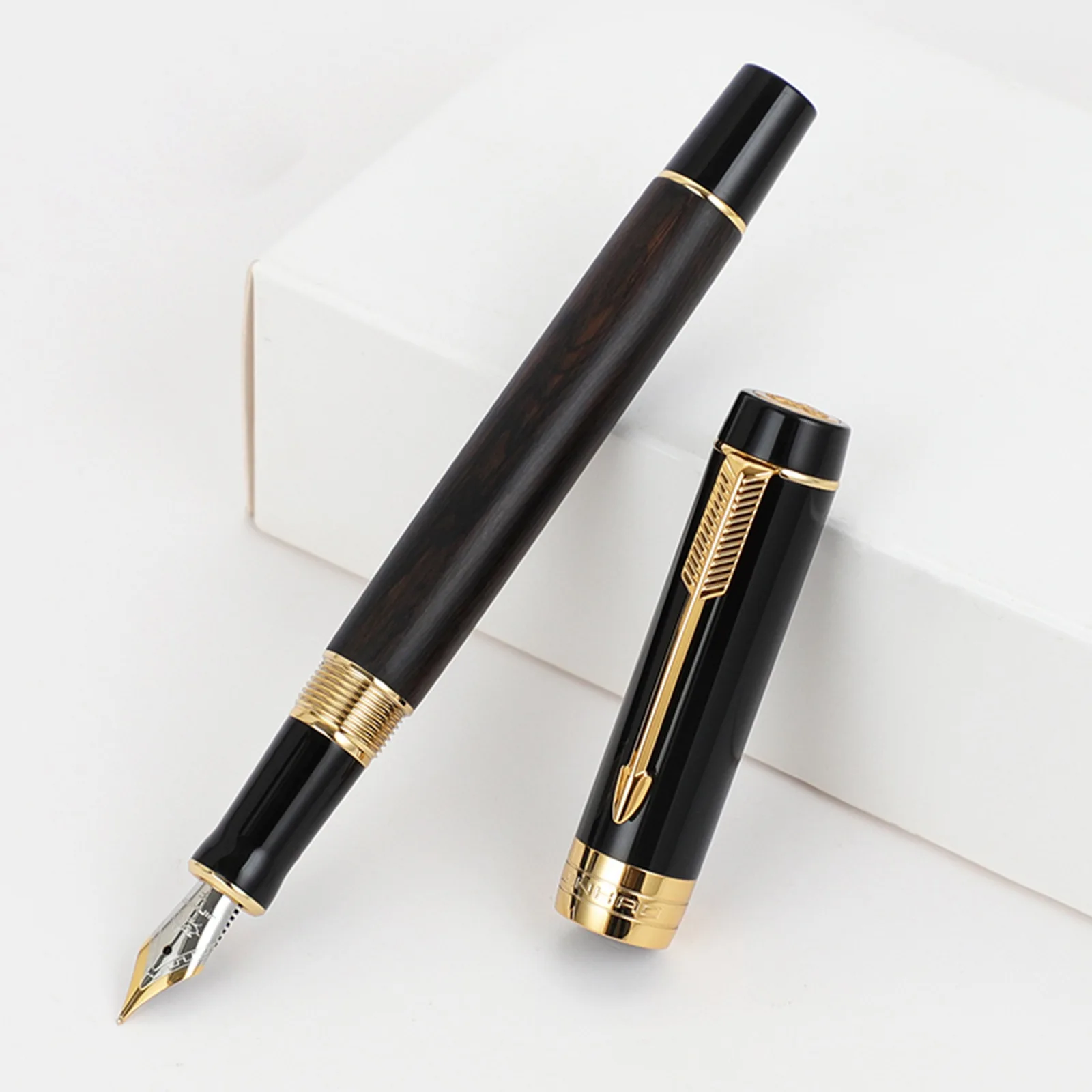 Jinhao 100 מיני עט נובע עץ מלא סדרת חץ קליפ אירידיום החוד לעסקים המשרד כתיבה מתנה עטים - 2