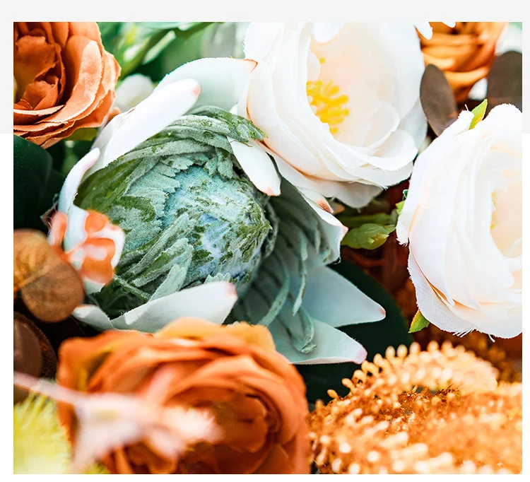HIMSTORY לערבב צבע זרי כלה פרחים מלאכותיים בעבודת יד עלה הכלה מחזיק זרי חתונה רומנטית כלה יד Accessorie - 4