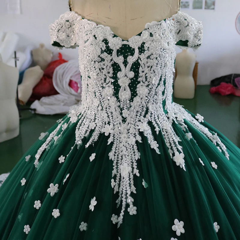 HMY012 ירוק רשמי שמלת תחרה בתוספת גודל שמלות ערב רב יוקרה 2021 vestidos דה פיאסטה elegantes דה גאלה חיפה - 2