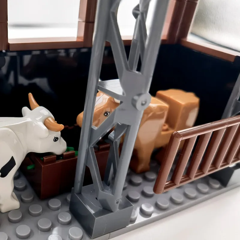 MOC האורווה אבני בניין עיר חוות יצירתי אביזרים ברפת לבנים חלקים צעצועים חקלאי הבית לול, דיר החזירים להגדיר - 4