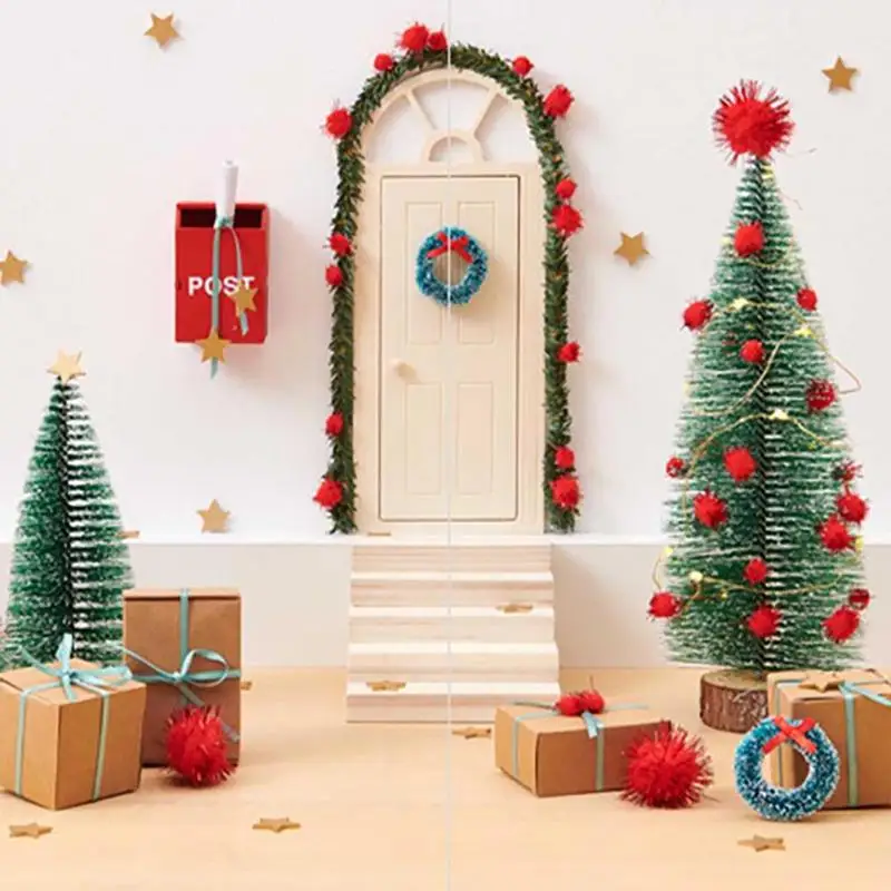בית בובות רהיטים צעצועים חג המולד מעץ לבית בובות סט ריהוט יצירתיים מיניאטורי ריהוט מוצק דקורטיביים על גבי שולחן - 1